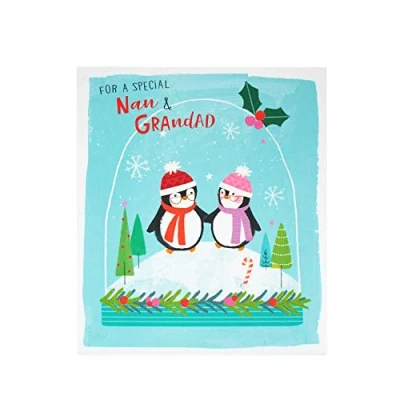 Image of UK Greetings Christmas Card for The One I Love Cute Globe Design