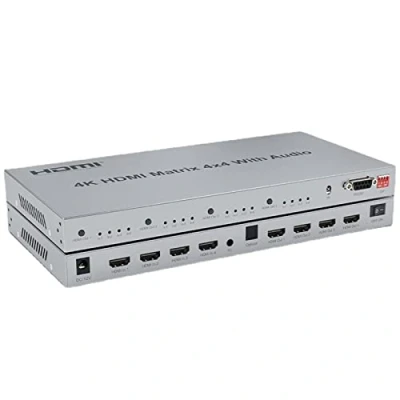 Image of XYKJOBC 4K HDMI Matrix Switcher 4x4，4K@60Hz Switch 4x4 with Audio Extractor 4 in Out 2.0 Splitter Selector box HDR HDCP2.2 18Gbps (4K 30Hz)