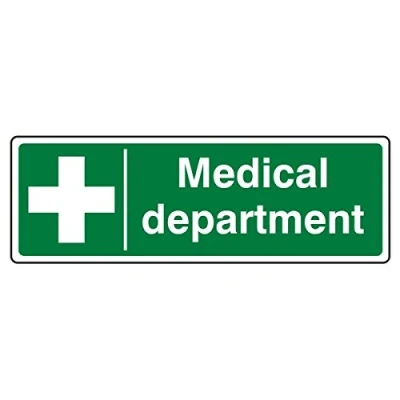 Image of 450mmx150mm Medical Department Sign Sticker Self Adhesive