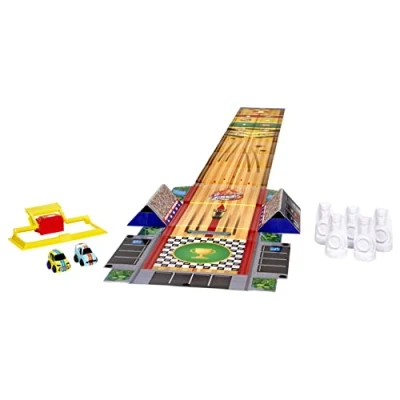 Image of little tikes My First Cars Crazy Fast 3 IN 1 ROWLIN&#039; BOWLIN&#039; RACIN&#039; PLAYSET Includes Games &amp; 2 Pullback Toy Travels Up to 50ft / 15m Encourages Imagination For Kids Ages 2+