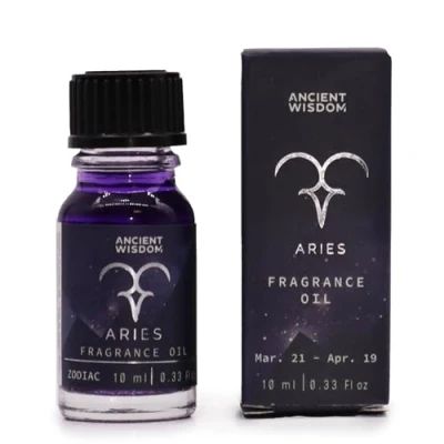Image of Zodiac Aries Fragrance Oil Clear Quartz Freshness with Bio Glitter, 10ml Dark Coloured Celestial Energy Amplifier for Goal Focus