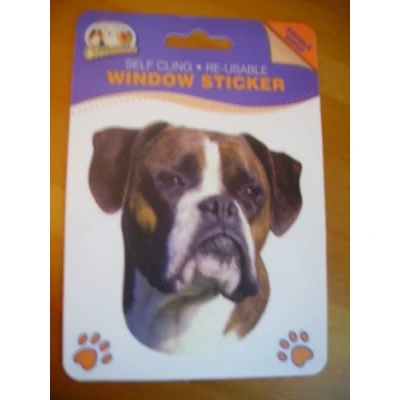 Image of Boxer Brindle dog double sided window sticker car home re usable
