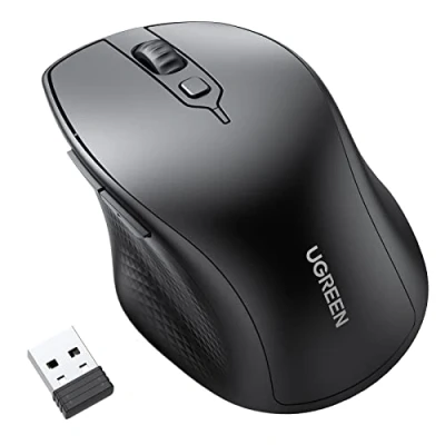 Image of UGREEN Wireless Mouse for Laptop, BT 5.0 +2.4G Dual Modes, 4000 DPI Ergonomic Mouse, 4 Adjustable Levels, 18 Months Battery Life, Bluetooth Compatible With Windows, Mac OS, Android