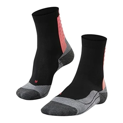 Image of FALKE Women&#039;s Achilles W SO Breathable Protects The Tendon 1 Pair Running Socks, Black (Black 3008), 4 5