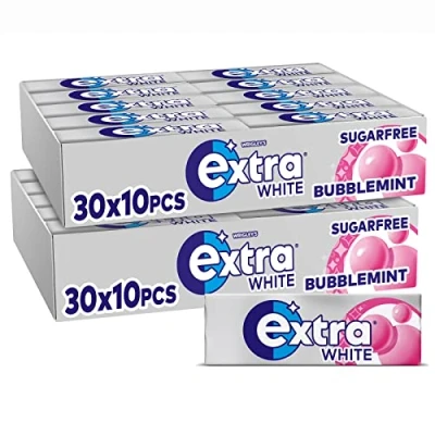 Image of Wrigley&#039;s Extra Chewing Gum Bubblemint Flavour Sugar Free, 60 Packs of 10 Pieces