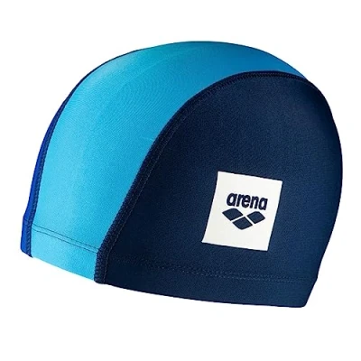 Image of Arena Unisex teen Unix Ii Jr Swim Caps, Navy/Blue/Lightblue