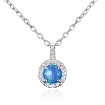 Image of Philip Jones Synthetic Blue Opal Necklace Created with Zircondia® Crystals
