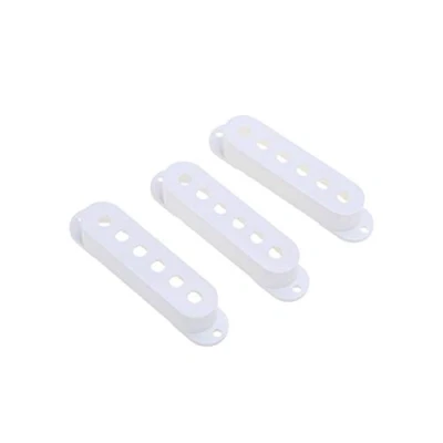 Image of Musiclily Pro Plastic 50/50/52mm Single Coil Pickup Covers Set for Import Strat Squier Electric Guitar, White(Set of 3)