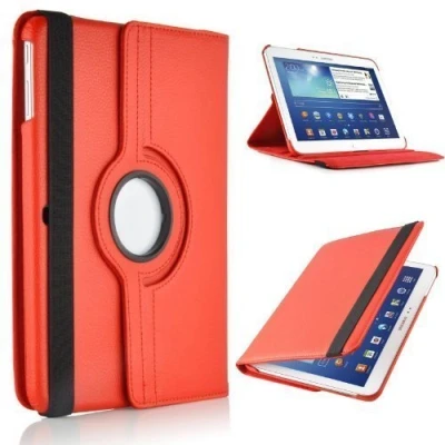 Image of TechDealsUK 360 Degree Rotating Leather Folding Folio Stand Case Cover For Samsung Galaxy Tab 2 10.1 P5100 P5110 (Red)