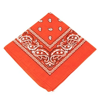 Image of [UK SELLER] Men&#039;s/Women&#039;s Bandana Head Scarf Neck Scarves Paisley 100% COTTON (orange)