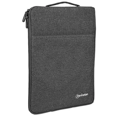 Image of MANHATTAN SEATTLE LAPTOP SLEEVE 15.6IN GREY FRONT POCKET PADDED SOFT