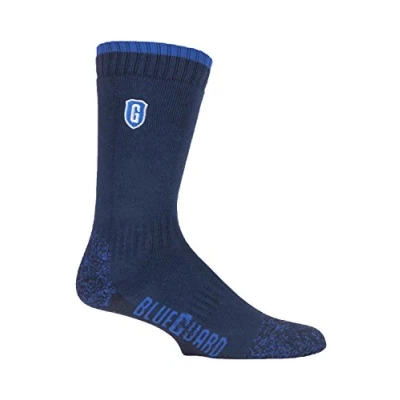 Image of Blueguard Mens Ladies Durable Long Lasting Heavy Duty Cotton Work Socks for Steel Toe Boots with Arch Support (12 14 UK, Blue)