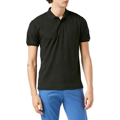 Image of Fruit of the Loom Men&#039;s 65/35 Polo Shirt, Black, M UK