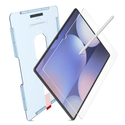 Image of MOBDIK Silkfeel Glass EZ Kit Screen Protector Compatible with Galaxy Tab S10 Ultra / S9 S8 (14.6 inch, 2024/2023 2022) Tempered Glass, Automatic Alignment, S Pen