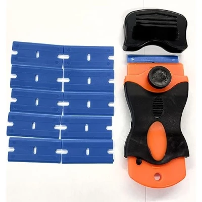 Image of Glass window cleaning tool, scraper, plastic paint removal,dirt