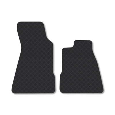 Image of Rubber Car Mats Compatible with Smart Roadster (2002 2007) Tailored Fit Floor Set Accessory Black Custom 4 Pieces Clips Anti Slip Backing, Heavy Duty &amp; Waterproof