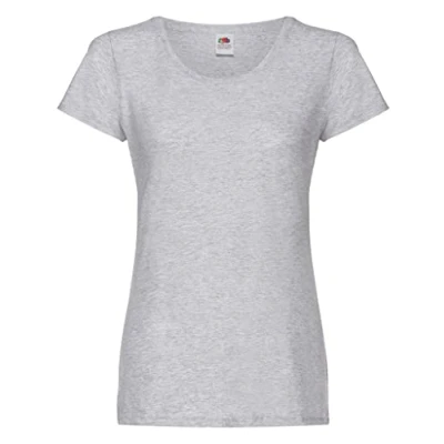 Image of FRUIT OF THE LOOM Women&#039;s Valueweight Short Sleeve T Shirt, Heather Grey, S UK