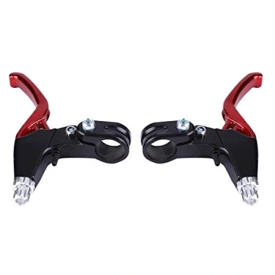 Image of Keenso 1 Pair Bicycle Brake Handle, Aluminium Alloy Mountain Bike Cycling Level Handles Levers Hand Brakes for Bicycles Bike(Red) and Spare Parts
