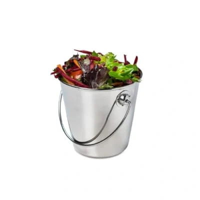 Image of Stainless Steel Premium Serving Buckets 10.5cm Chip Buckets, Food Pots