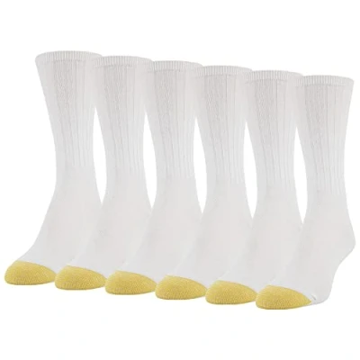 Image of GOLDTOE Women&#039;s Casual Texture Crew Socks, Multipairs, White (6 pairs), M