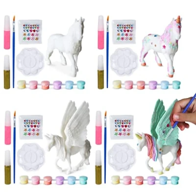 Image of BONNYCO Unicorn Gifts for Girls, Party Bag Fillers Kids, Painting Kit Pack 4 Stocking Kids&#039; Favours Pinata Girls