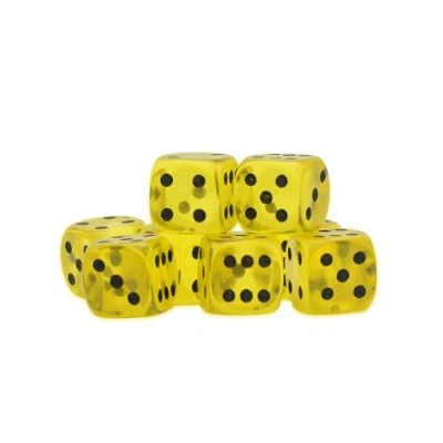 Image of D6 Gem Colour Dice Set 15mm (6 sided dice) for Tabletop &amp; Roleplaying Games (Yellow Citrine)
