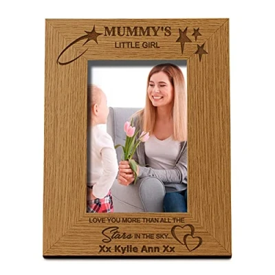 Image of ukgiftstoreonline Personalised Mummy&#039;s Little Girl Photo Frame Gift Portrait (5 x 7 Inch)