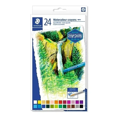 Image of STAEDTLER 223 C24 Design Journey Watercolour Crayons Assorted Colours (Pack of 24)