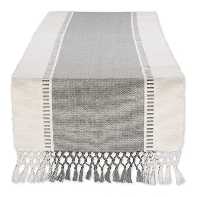 Image of DII Woven Table Runner, Cotton, Cool Gray, 13x72