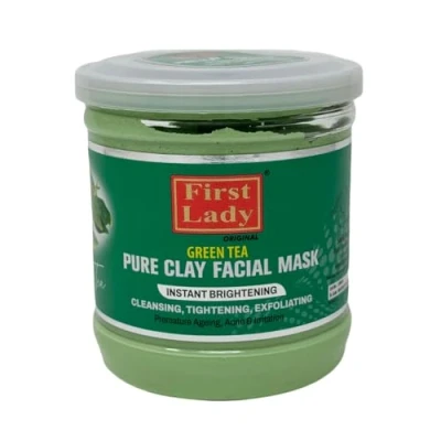 Image of First Lady Green Tea Clay Facial Mask 440g Instant Brightening, Cleansing, Tightening, Exfoliating, Premature Ageing, Acne &amp; Irritation.