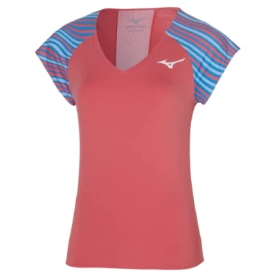 Image of Mizuno Women&#039;s Printed Tee Tennis, Tea Rose, XL