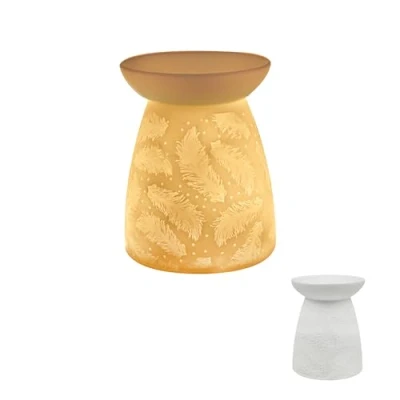 Image of Wax Melt Oil Burner Tealight Holder Diffuser Ornament Aromatherapy Gift (Feathers)