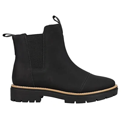Image of TOMS Women&#039;s Skylar Chelsea Boot, Black Synthetic Nubuck, 10 UK