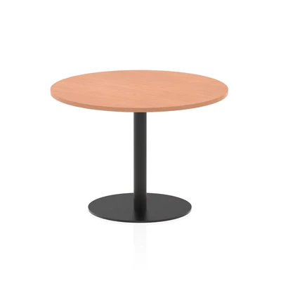 Image of Italia 1000mm Poseur Round Table Beech Top 720mm High Black Leg