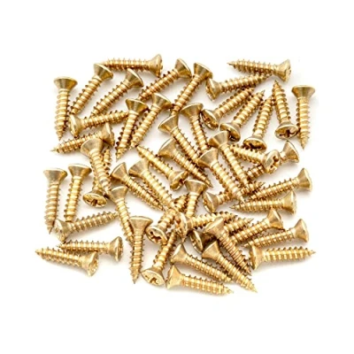 Image of Musiclily Ultra 2.8x12.3mm Stainless Steel Pickguard Mounting Screws for Fender Stratocaster Telecaster Electric Guitar or Bass,Gold(Set of 50)