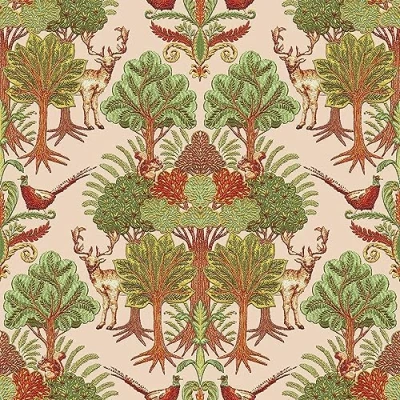 Image of Design ID Wallpaper TP422303 Tapestry Nordic Deer Forest Green