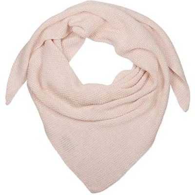 Image of styleBREAKER Women XXL knitted triangle scarf with rice grain knitting pattern in plain colours, scarf, light 01020042, Colour:Rose