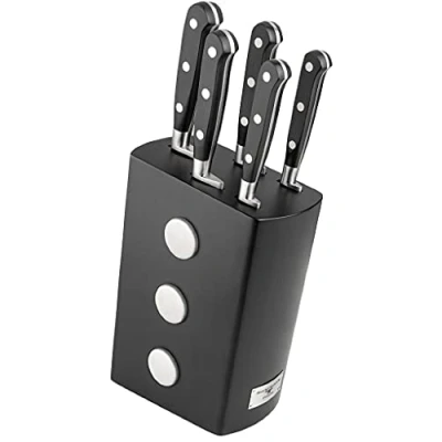 Image of Rockingham Forge 6 Piece Knife Block Set 5 Kitchen Knives &amp; Block, Fully Forged, Pakkawood Handles,RF 9009/6B