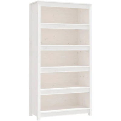 Image of vidaXL Book Cabinet White 80x35x154 cm Solid Wood Pine