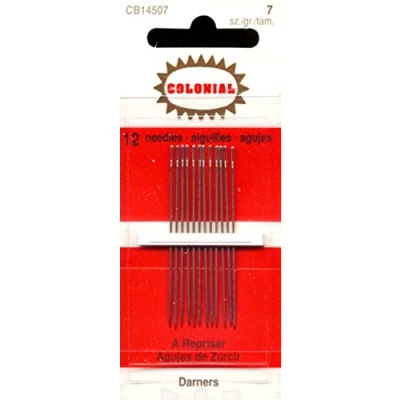 Image of Colonial Needle 12 Count John James Cotton Darners Needles, Size 7