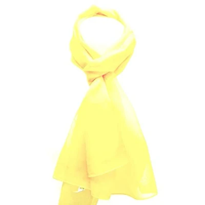 Image of Lapeach Fashions Plain Chiffon Scarf Lovely Soft Feel Wrap Stole Shawl Neck Tie Gorgeous Colours (Yellow)