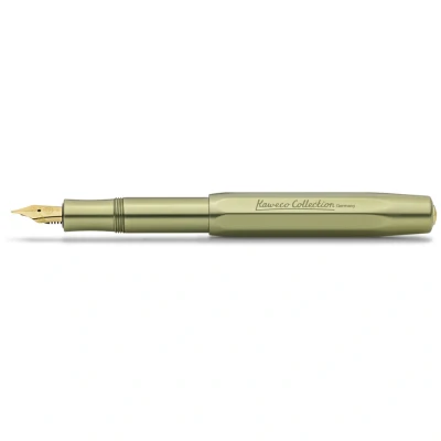 Image of Kaweco COLLECTION Fountain Pen Olivine I Premium Aluminium with Steel Nib for Ink Cartridges Including Metal Box Exclusive 12.7 cm Nib: M (Medium)