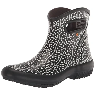 Image of BOGS Womens Patch Ankle Boot Rain, Madhukar Print Black, 7