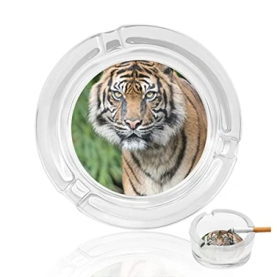 Image of Ashtrays For Cigarettes Animal Tiger Crystal Glass Ash Tray Smoking Ashtray Holder Home Hotel Office Table Top
