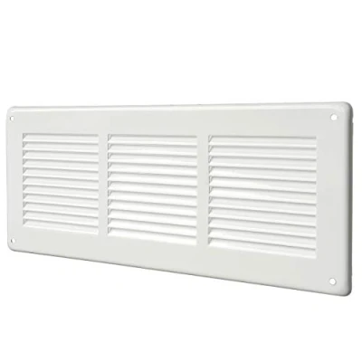 Image of La Ventilazione GL30B Rectangular ventilation grille in white painted sheet metal to overlap, dimensions 340x140 mm