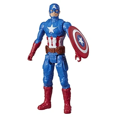 Image of Marvel Avengers Titan Hero Series Captain America 12 Action Figure, Blue