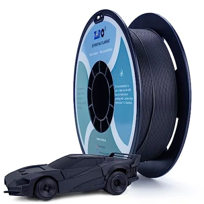 Image of ZIRO Carbon Fiber PLA Filament 1.75mm, 3D Printer 1.75mm 0.8KG Spool Black