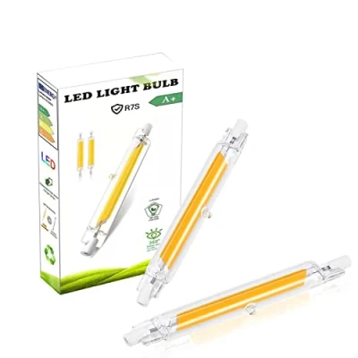 Image of UOOYAA R7S LED Bulb 78mm 10W Dimmable, Warm White 3000K, 1000LM, COB Double Ended Reflector Linear Lamp Replacement J78 200W Halogen for Ceiling Floodlight Wall Lamp, Pack of 2