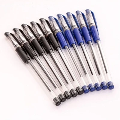 Image of White Hinge 10x Mixed Blue/Black Ballpoint Pens With Rubber Comfort Grip
