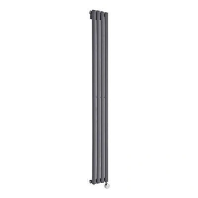 Image of Milano Aruba 600W Anthracite Vertical Single Oval Panel Electric Radiator 1780mm x 236mm